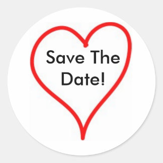 Pegatina Redonda corazón - contorno - Personalizado