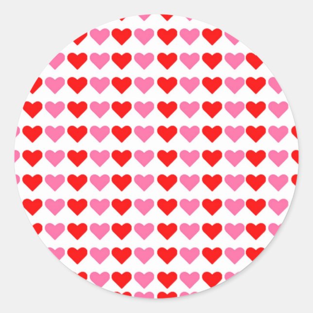 Pegatina Redonda Corazón corazones corazones (Anverso)