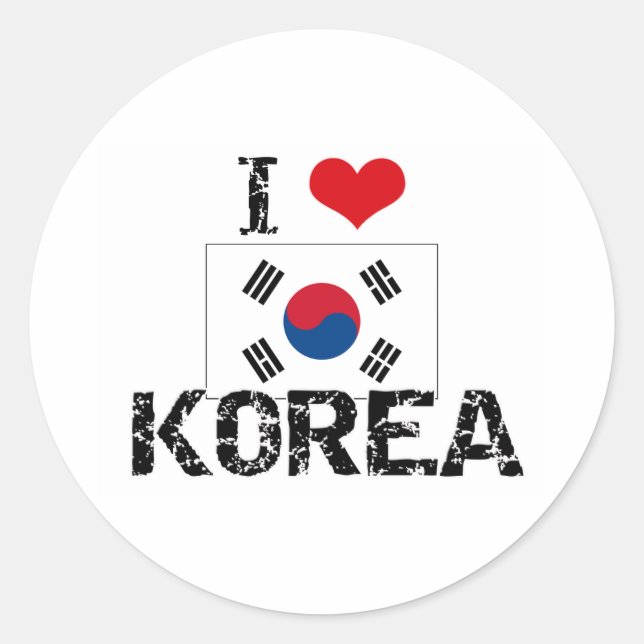 PEGATINA REDONDA CORAZÓN COREA (Anverso)