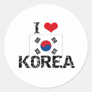 PEGATINA REDONDA CORAZÓN COREA
