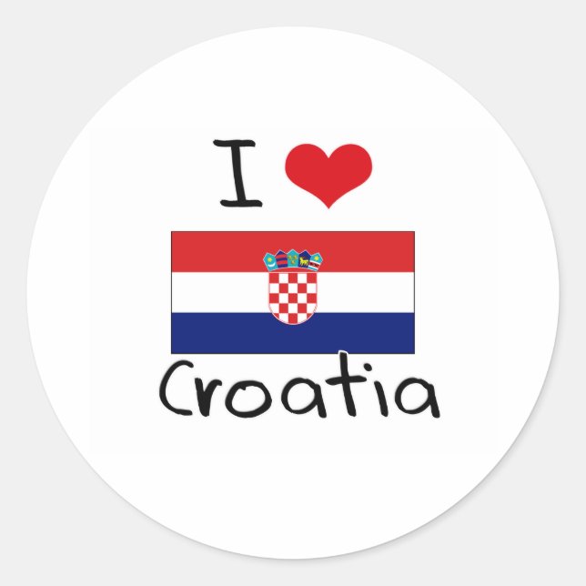 PEGATINA REDONDA CORAZÓN CROACIA (Anverso)