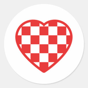Pegatina Redonda Corazón croata