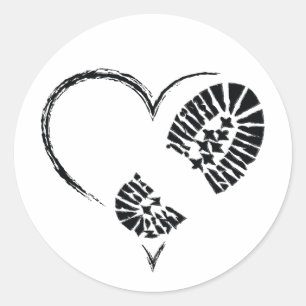 Pegatina Redonda corazón de arranque