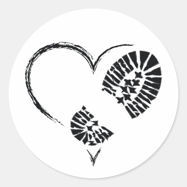 Pegatina Redonda corazón de arranque (Anverso)