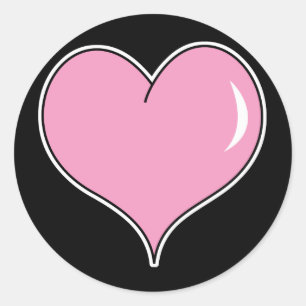 Pegatina Redonda Corazón de chicle rosa