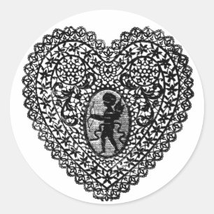 PEGATINA REDONDA CORAZÓN DE CUPID LACE