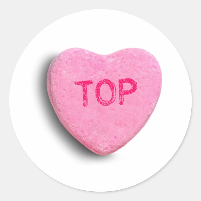 Pegatina Redonda Corazón de Dulce Superior (Anverso)