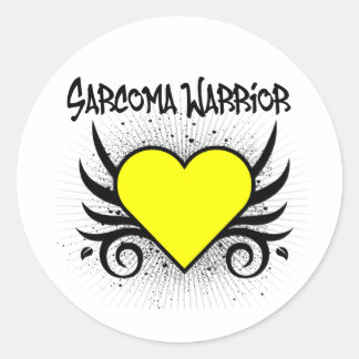 Pegatina Redonda Corazón de guerrero de Sarcoma