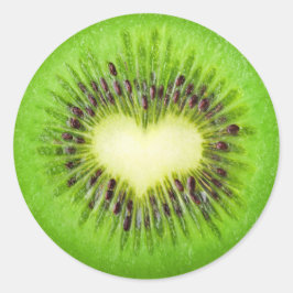 Pegatina Redonda Corazón de Kiwi