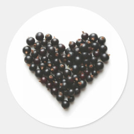 Pegatina Redonda Corazón de la corriente negra