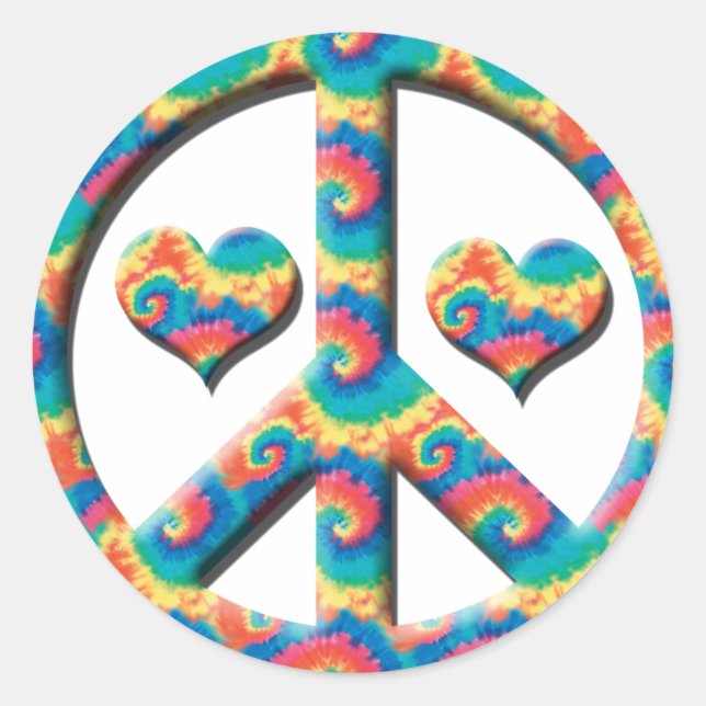 Pegatina Redonda Corazón de la Paz (Anverso)