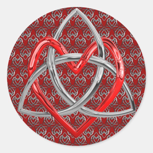 Pegatina Redonda Corazón de la Trinidad Celta (Anverso)