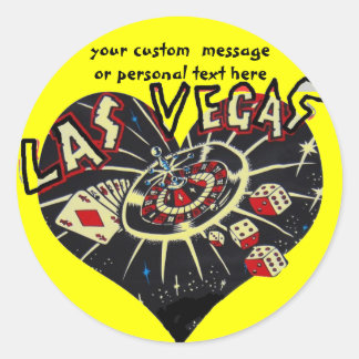 Pegatina Redonda Corazón de Las Vegas