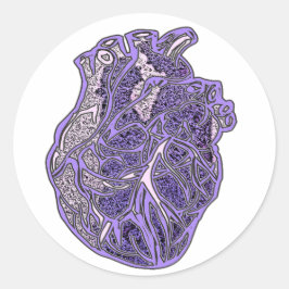 Pegatina Redonda Corazón de los amantes
