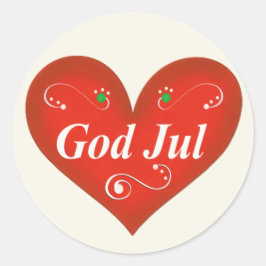 Pegatina Redonda Corazón de los Navidades del Jul de Dios Escandina
