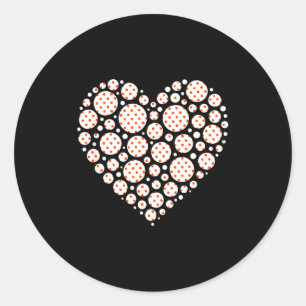 Pegatina Redonda Corazón de lunares - arte de patrón de amor