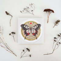 Corazón de Mariposa de Grunge Cute Vintage Hecho c