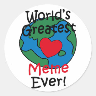 Pegatina Redonda Corazón de Meme Más Grande del Mundo