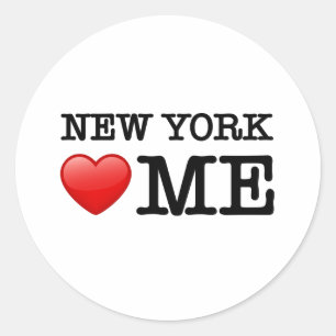 Pegatina Redonda Corazón de Nueva York