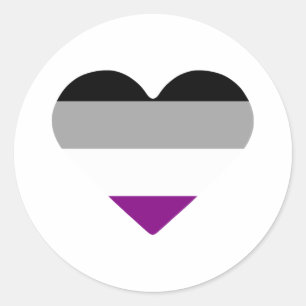 Pegatina Redonda Corazón de Orgullo Asexual