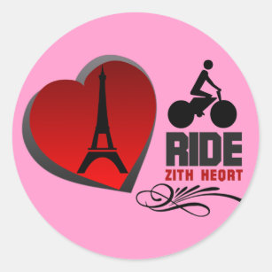 Pegatina Redonda Corazón de París del Tour de France