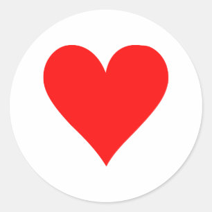 Pegatina Redonda Corazón de póquer