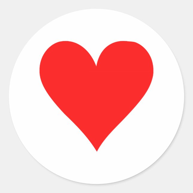 Pegatina Redonda Corazón de póquer (Anverso)