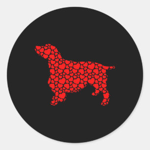 Pegatina Redonda Corazón de silueta de manteca de perro castellano