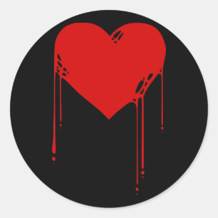 Pegatina Redonda _corazón de tinta