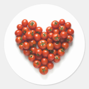 Pegatina Redonda Corazón de tomate