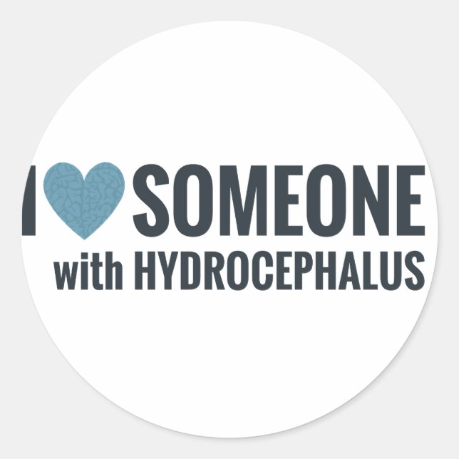 Pegatina Redonda Corazón del cerebro (Anverso)