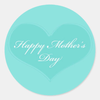Pegatina Redonda Corazón del Día de la Madre