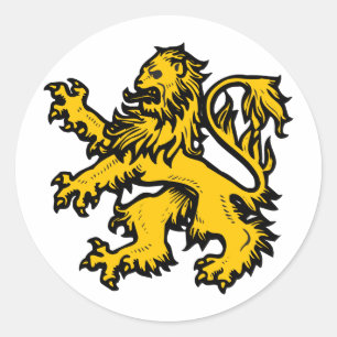 Pegatina Redonda Corazón del león