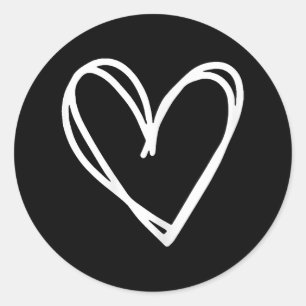 Pegatina Redonda Corazón Día de San Valentín lindo Hombres Mujeres