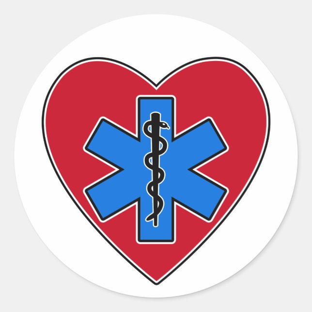 Pegatina Redonda Corazón EMT (Anverso)