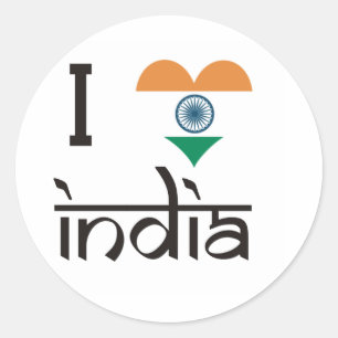 Pegatina Redonda "Corazón" India - Amo India