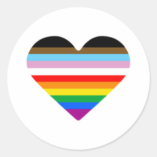 Pegatina Redonda Corazón LGBTQ POC