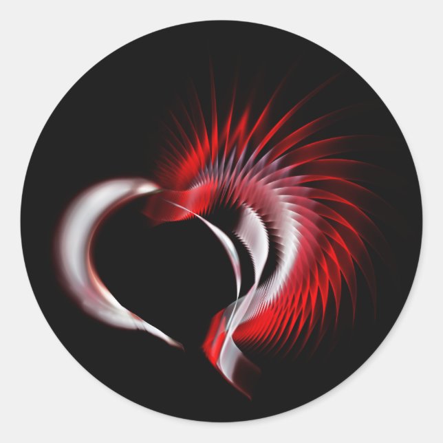 Pegatina Redonda Corazón metalizado (Anverso)