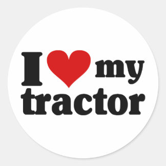 Pegatina Redonda Corazón mi tractor