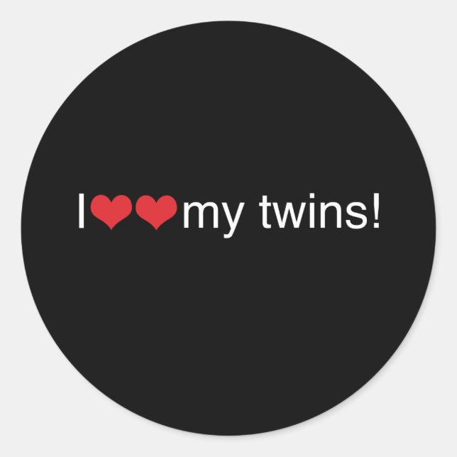 Pegatina Redonda Corazón mis gemelos (Anverso)