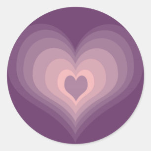 Pegatina Redonda Corazón morado