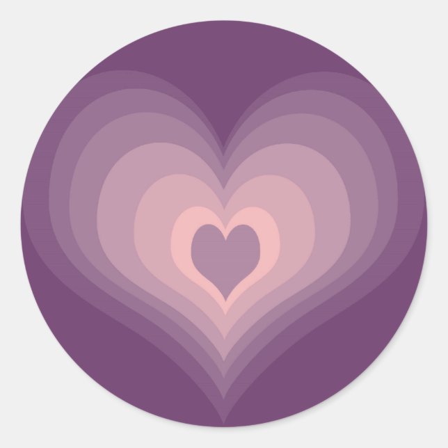 Pegatina Redonda Corazón morado (Anverso)