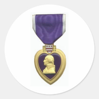 Pegatina Redonda Corazón morado
