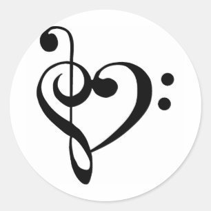 Pegatina Redonda Corazón musical