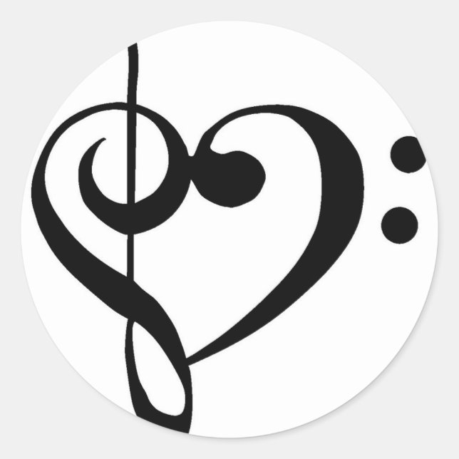 Pegatina Redonda Corazón musical (Anverso)