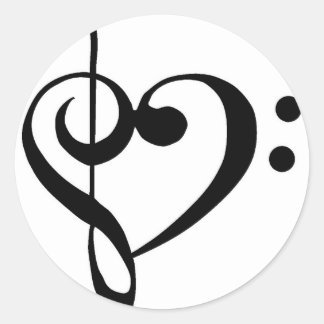 Pegatina Redonda Corazón musical