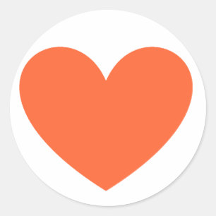 Pegatina Redonda Corazón naranja