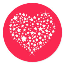 Corazón Purpurina Rojo Y Blanco