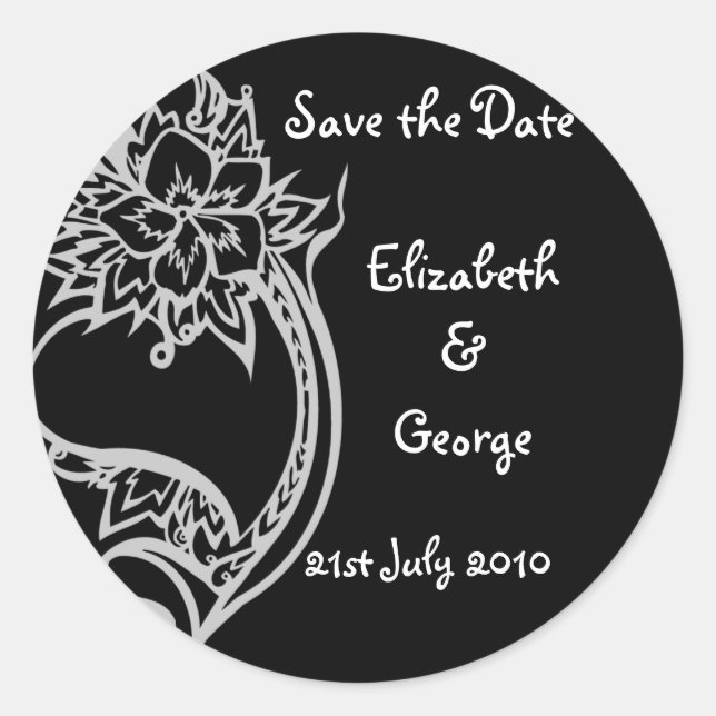 Pegatina Redonda Corazón refinado (Anverso)