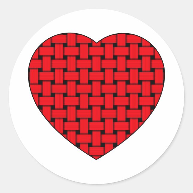 Pegatina Redonda Corazón rojo agitado (Anverso)